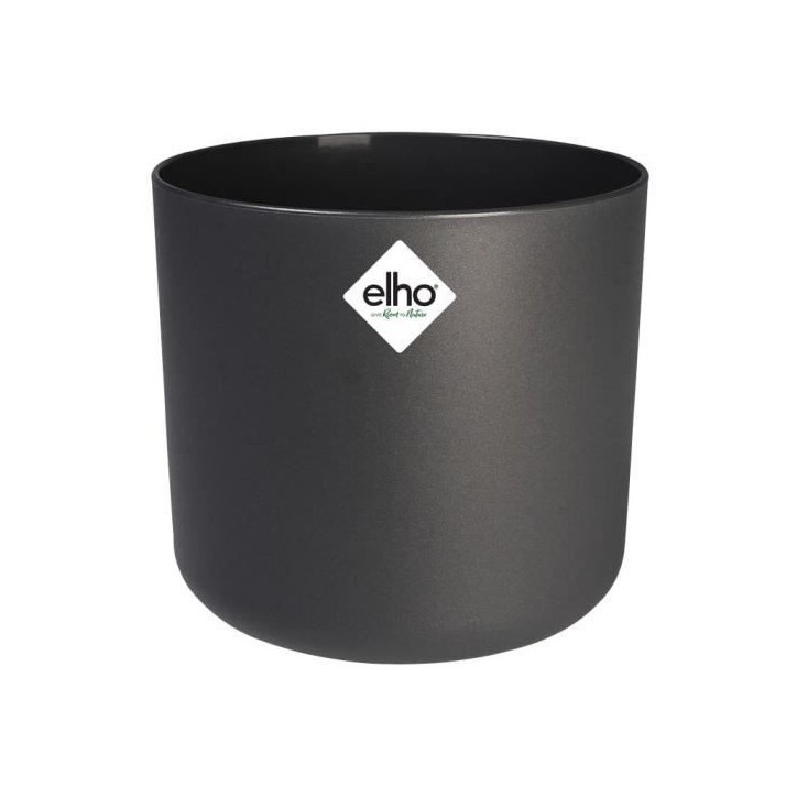 ELHO Pot de fleurs rond B.for Soft - Noir - Ø 35 x H 32 cm - Intérieur - 100% recyclé