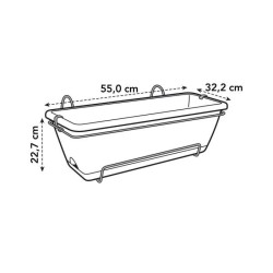 ELHO Jardiniere BARCELONA XL ALLIN1 - L 33.5 x l 54.5 x H 23 cm - Taup