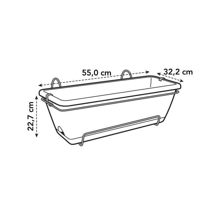 ELHO Jardiniere BARCELONA XL ALLIN1 - L 33.5 x l 54.5 x H 23 cm - Taupe