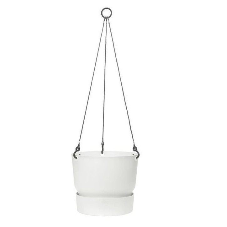 ELHO Pot de fleurs a suspendre Greenville - Ø 23,9 x H 20,3 cm - Extérieur - Blanc