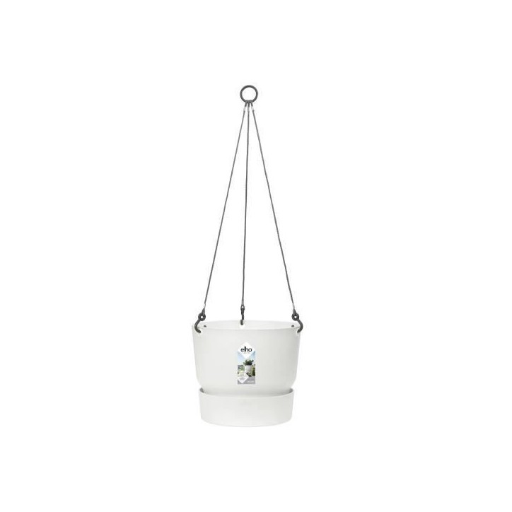 ELHO Pot de fleurs a suspendre Greenville - Ø 23,9 x H 20,3 cm - Extérieur - Blanc