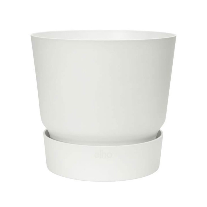 ELHO Pot de fleurs rond Greenville 40 - Extérieur - Ø 39 x H 36,8 cm - Blanc ELHO Pot de fleurs rond Greenville 40 - Extérieur - Ø 39 x H 36,8 cm - Blanc