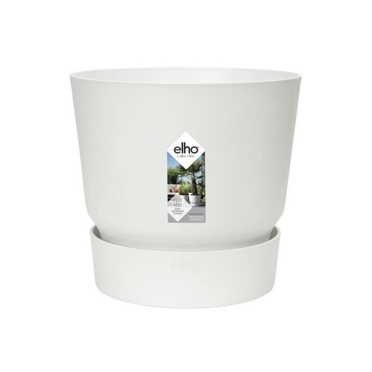 ELHO Pot de fleur GREENVILLE - Ø 47 x H 44,1 cm - 100% recyclé - Blanc ELHO Pot de fleur GREENVILLE - Ø 47 x H 44,1 cm - 100% recyclé - Blanc