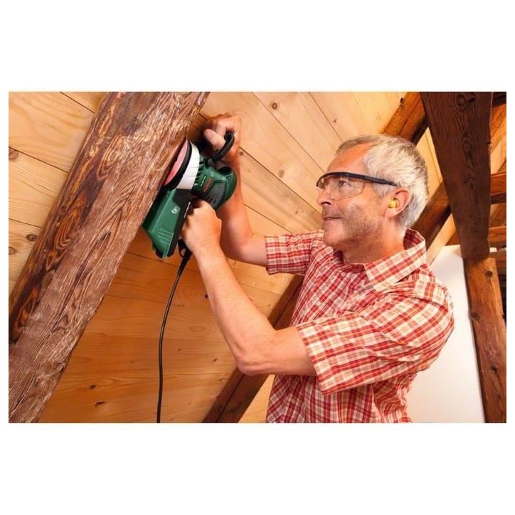 Ponceuse excentrique filaire Bosch - PEX 400 AE (350W, livrée avec coffret de rangement, 1 paper assistant, 1 papier abrasif G