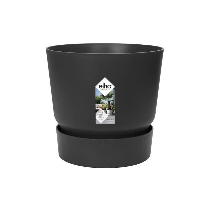 ELHO Pot de fleurs rond Greenville 30 - Extérieur - Ø 29,5 x H 27,8 ELHO Pot de fleurs rond Greenville 30 - Extérieur - Ø 29,5 x H 27,8