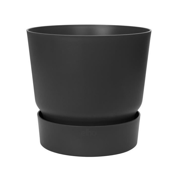 ELHO Pot de fleurs rond Greenville 40 - Extérieur - Ø 39 x H 36,8 cm - Vivre noir ELHO Pot de fleurs rond Greenville 40 - Extérieur - Ø 39 x H 36,8 cm - Vivre noir