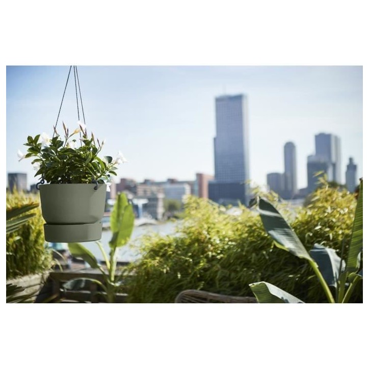 ELHO Pot de fleurs a suspendre Greenville - Ø 23,9 x H 20,3 cm - Extérieur - Vert feuille ELHO Pot de fleurs a suspendre Greenville - Ø 23,9 x H 20,3 cm - Extérieur - Vert feuille