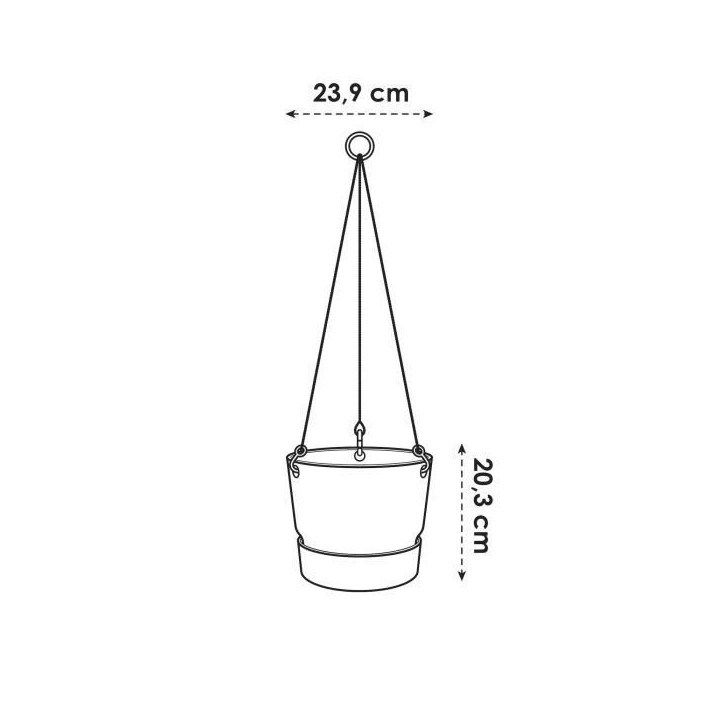 ELHO Pot de fleurs a suspendre Greenville - Ø 23,9 x H 20,3 cm - Extérieur - Vert feuille ELHO Pot de fleurs a suspendre Greenville - Ø 23,9 x H 20,3 cm - Extérieur - Vert feuille