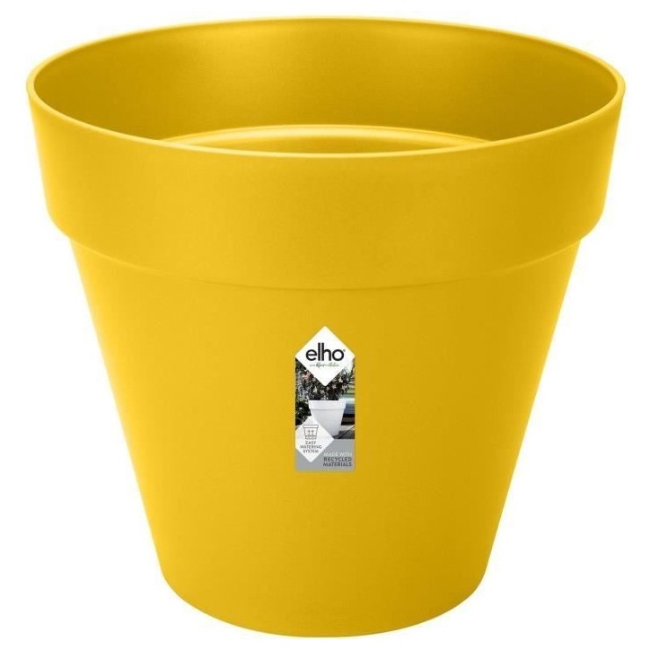 ELHO Pot de fleurs Rond LOFT URBAN - Plastique - Percé - Réservoir - Avec roulettes - Ø38,5 x H35,3 cm - Ocre ELHO Pot de fleurs Rond LOFT URBAN - Plastique - Percé - Réservoir - Avec roulettes - Ø38,5 x H35,3 cm - Ocre