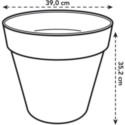 ELHO Pot de fleurs Rond LOFT URBAN - Plastique - Percé - Réservoir -