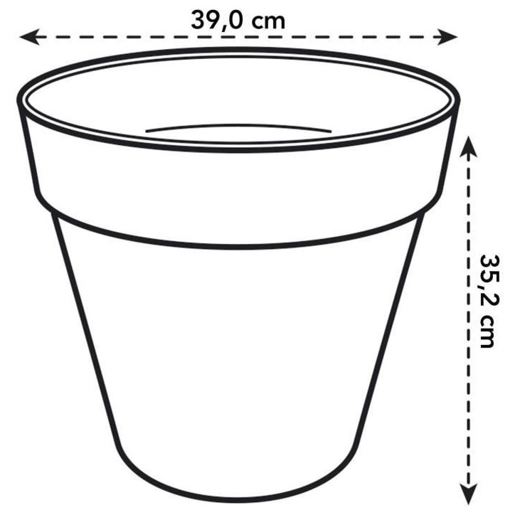 ELHO Pot de fleurs Rond LOFT URBAN - Plastique - Percé - Réservoir - Avec roulettes - Ø38,5 x H35,3 cm - Ocre ELHO Pot de fleurs Rond LOFT URBAN - Plastique - Percé - Réservoir - Avec roulettes - Ø38,5 x H35,3 cm - Ocre