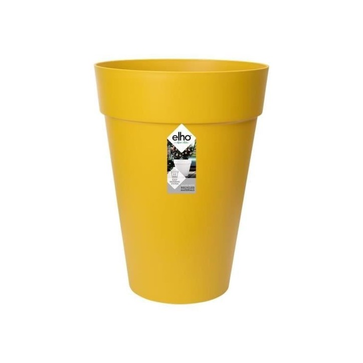 ELHO Pot de fleurs Loft Urban rond Haut - Ø 34 x H 45 cm - Extérieur - 100% recyclé - Jaune ELHO Pot de fleurs Loft Urban rond Haut - Ø 34 x H 45 cm - Extérieur - 100% recyclé - Jaune