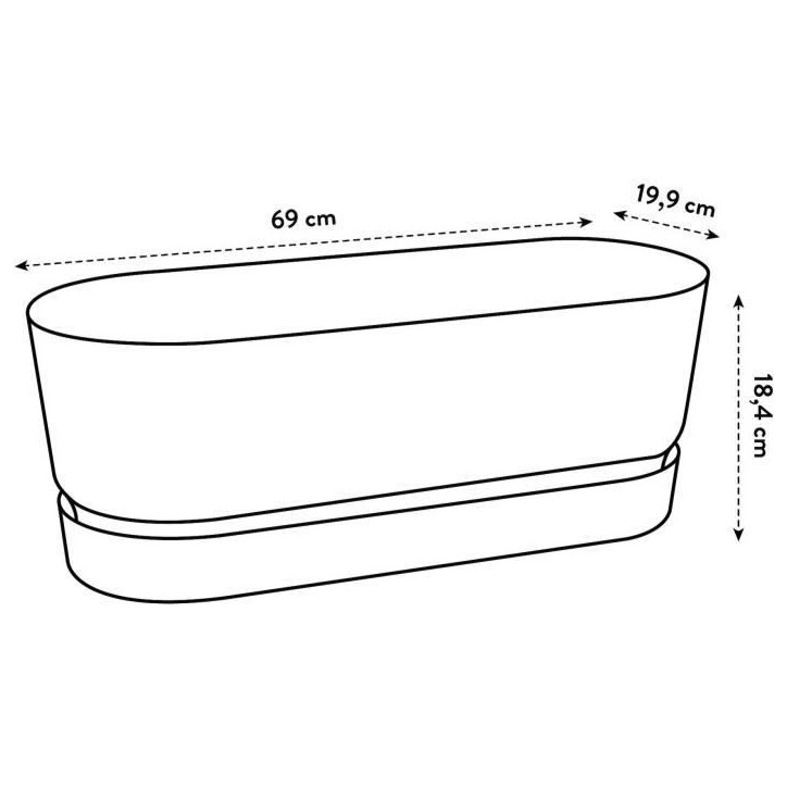 ELHO Jardiniere ovale GREENVILLE - Ø49 x 19,8 x 18,4 cm - Plastique recyclé - Résistant au gel - Noir ELHO Jardiniere ovale GREENVILLE - Ø49 x 19,8 x 18,4 cm - Plastique recyclé - Résistant au gel - Noir
