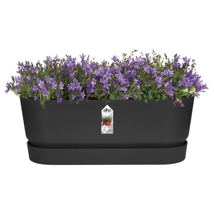 ELHO Jardiniere ovale GREENVILLE - Ø49 x 19,8 x 18,4 cm - Plastique recyclé - Résistant au gel - Noir ELHO Jardiniere ovale GREENVILLE - Ø49 x 19,8 x 18,4 cm - Plastique recyclé - Résistant au gel - Noir