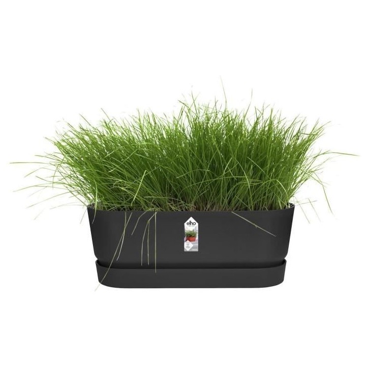 ELHO Jardiniere ovale GREENVILLE - Ø49 x 19,8 x 18,4 cm - Plastique recyclé - Résistant au gel - Noir ELHO Jardiniere ovale GREENVILLE - Ø49 x 19,8 x 18,4 cm - Plastique recyclé - Résistant au gel - Noir