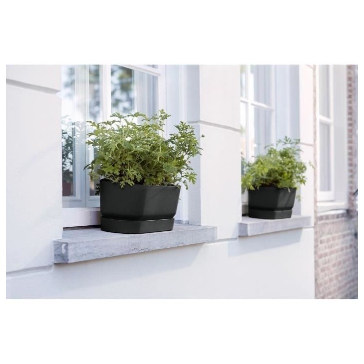 ELHO Jardiniere ovale GREENVILLE - Ø49 x 19,8 x 18,4 cm - Plastique recyclé - Résistant au gel - Noir ELHO Jardiniere ovale GREENVILLE - Ø49 x 19,8 x 18,4 cm - Plastique recyclé - Résistant au gel - Noir