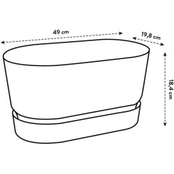 ELHO Jardiniere ovale GREENVILLE - Ø49 x 19,8 x 18,4 cm - Plastique r