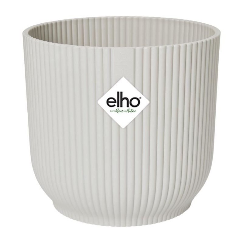 ELHO Pot de fleurs Rond VIBES - Ø22 x H20,16 cm - Plastique - Blanc ELHO Pot de fleurs Rond VIBES - Ø22 x H20,16 cm - Plastique - Blanc