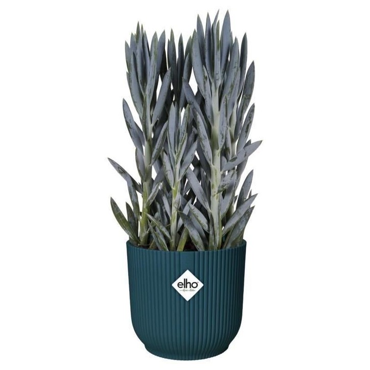 ELHO Pot de fleurs Rond VIBES - Ø22 x H20,16 cm - Plastique - Bleu Foncé ELHO Pot de fleurs Rond VIBES - Ø22 x H20,16 cm - Plastique - Bleu Foncé