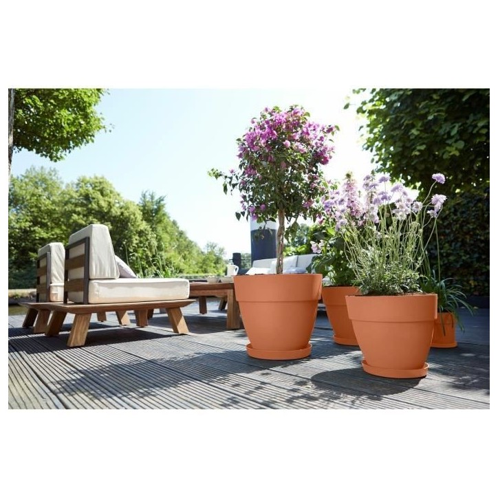 Elho Pot de fleurs rond Vibia Campana - Ø 55 x H 47 cm - Extérieur - 100% recyclé - Marron Elho Pot de fleurs rond Vibia Campana - Ø 55 x H 47 cm - Extérieur - 100% recyclé - Marron