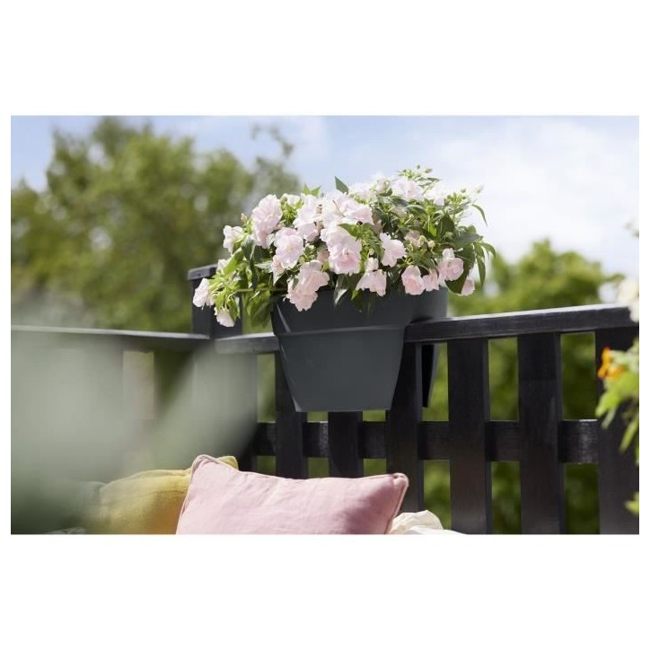 ELHO Balconniere Vibia Campana Flower Bridge 40 - 26x39x22cm - Balcon extérieur - Anthracite ELHO Balconniere Vibia Campana Flower Bridge 40 - 26x39x22cm - Balcon extérieur - Anthracite