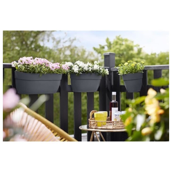 ELHO Balconniere Vibia Campana Easy Hanger Large - 7,5 L - 46 x 24 x 26,5 cm - Anthracite ELHO Balconniere Vibia Campana Easy Hanger Large - 7,5 L - 46 x 24 x 26,5 cm - Anthracite