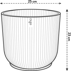 ELHO Pot de fleurs Rond VIBES - Ø25 x H23cm - Plastique - Bleu Foncé