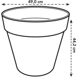 ELHO Pot de fleurs Rond LOFT URBAN - Ø50 x H44,5cm - Plastique - Perc