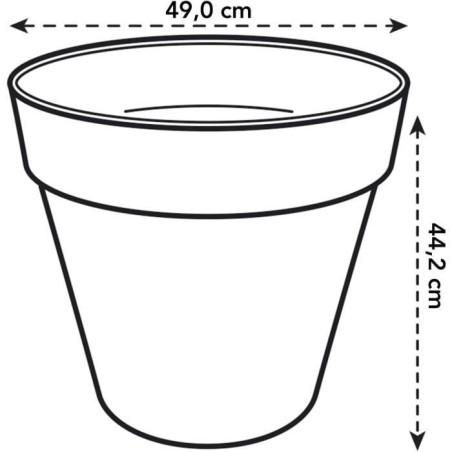 ELHO Pot de fleurs Rond LOFT URBAN - Ø50 x H44,5cm - Plastique - Percé - Réservoir - Avec roulettes - Ocre