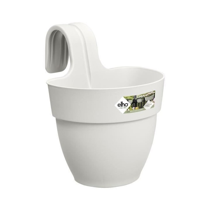 ELHO Pot de fleurs balcon Vibia Campana Easy Hanger Small - Blanc Soie - Balcon extérieur - L 24.1 x W 20.5 x H 26.5 cm ELHO Pot de fleurs balcon Vibia Campana Easy Hanger Small - Blanc Soie - Balcon extérieur - L 24.1 x W 20.5 x H 26.5 cm