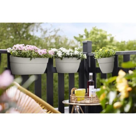 ELHO Pot de fleurs balcon Vibia Campana Easy Hanger Small - Blanc Soie - Balcon extérieur - L 24.1 x W 20.5 x H 26.5 cm