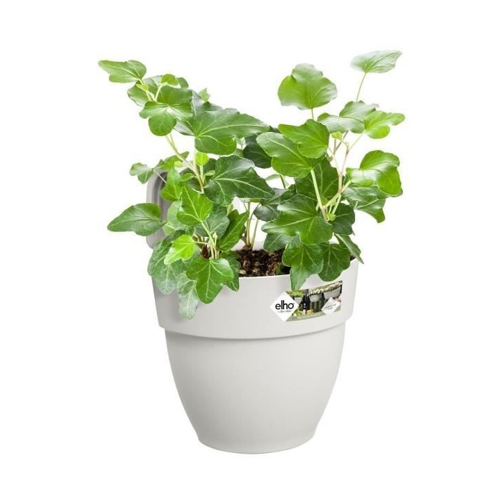 ELHO Pot de fleurs balcon Vibia Campana Easy Hanger Small - Blanc Soie - Balcon extérieur - L 24.1 x W 20.5 x H 26.5 cm ELHO Pot de fleurs balcon Vibia Campana Easy Hanger Small - Blanc Soie - Balcon extérieur - L 24.1 x W 20.5 x H 26.5 cm