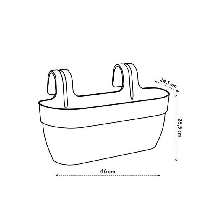 ELHO Balconniere Vibia Campana Easy Hanger Large - 7,5 L - 46 x 24 x 26,5 cm - Blanc Soie ELHO Balconniere Vibia Campana Easy Hanger Large - 7,5 L - 46 x 24 x 26,5 cm - Blanc Soie