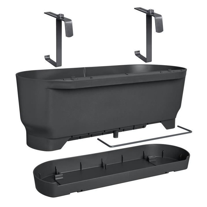 ELHO Balconniere Greenville Easy Balcony 52 - Living Noir - Balcon - L 21.2 x W 52 x H 19.4 cm ELHO Balconniere Greenville Easy Balcony 52 - Living Noir - Balcon - L 21.2 x W 52 x H 19.4 cm
