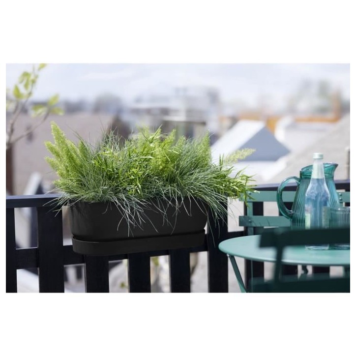 ELHO Balconniere Greenville Easy Balcony 52 - Living Noir - Balcon - L 21.2 x W 52 x H 19.4 cm ELHO Balconniere Greenville Easy Balcony 52 - Living Noir - Balcon - L 21.2 x W 52 x H 19.4 cm