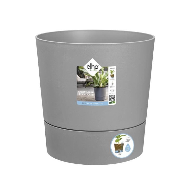 ELHO Pot de fleur rond GREENSENSE AQUA CARE - 15 L - 29,5 x 29,,5 x H ELHO Pot de fleur rond GREENSENSE AQUA CARE - 15 L - 29,5 x 29,,5 x H