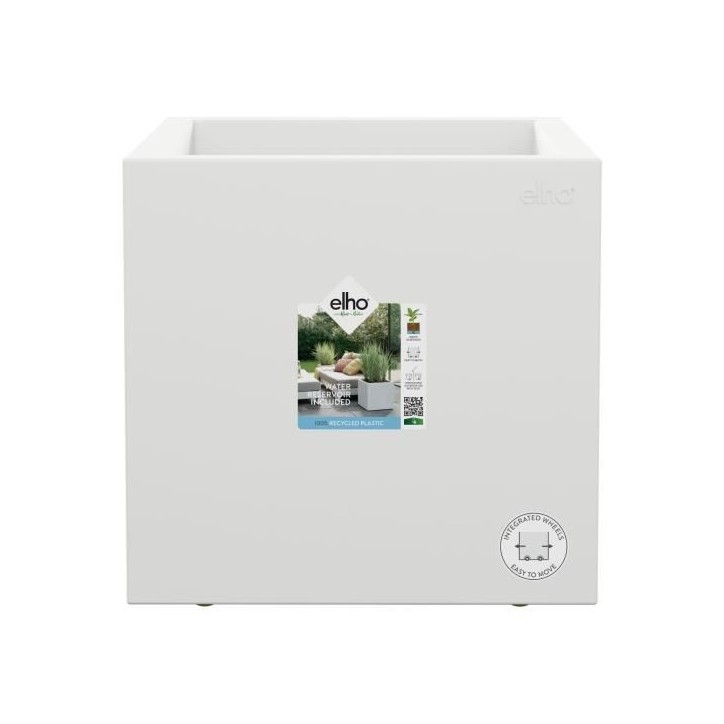 ELHO Bac a fleurs Vivo Next Square 40 - Ø 39 x H 38 cm - Intérieur,Extérieur - 100% recyclé - Blanc ELHO Bac a fleurs Vivo Next Square 40 - Ø 39 x H 38 cm - Intérieur,Extérieur - 100% recyclé - Blanc