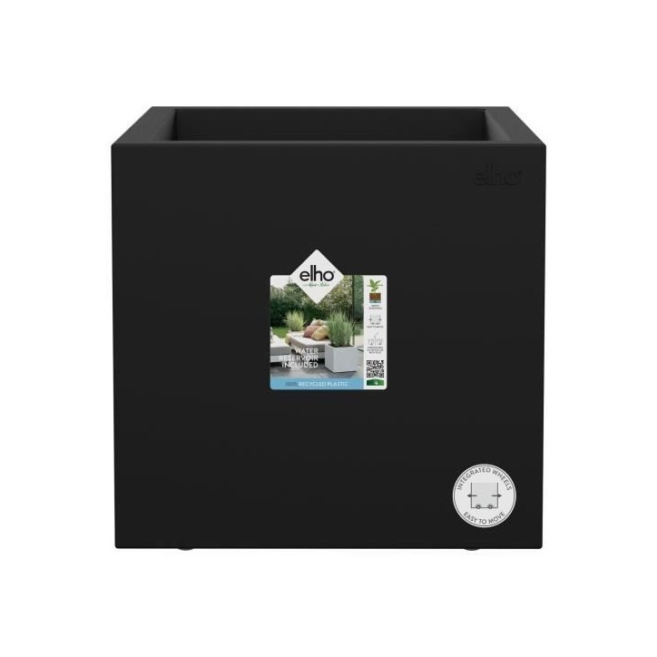 ELHO Bac a fleurs Vivo Next Square 40 - Ø 39 x H 38 cm - Intérieur,Extérieur - 100% recyclé - Noir ELHO Bac a fleurs Vivo Next Square 40 - Ø 39 x H 38 cm - Intérieur,Extérieur - 100% recyclé - Noir