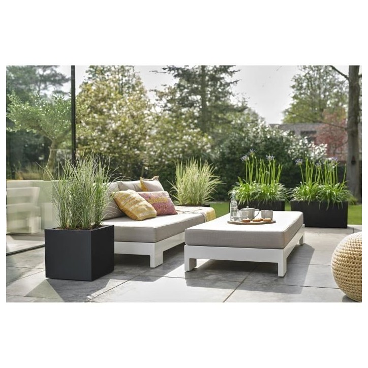 ELHO Bac a fleurs Vivo Next Square 40 - Ø 39 x H 38 cm - Intérieur,Extérieur - 100% recyclé - Noir ELHO Bac a fleurs Vivo Next Square 40 - Ø 39 x H 38 cm - Intérieur,Extérieur - 100% recyclé - Noir