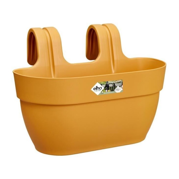 ELHO Balconniere Vibia Campana Easy Hanger Medium - L 24.1 x W 36 x H 26.5 cm - Jaune miel - Avec réserve d'eau ELHO Balconniere Vibia Campana Easy Hanger Medium - L 24.1 x W 36 x H 26.5 cm - Jaune miel - Avec réserve d'eau