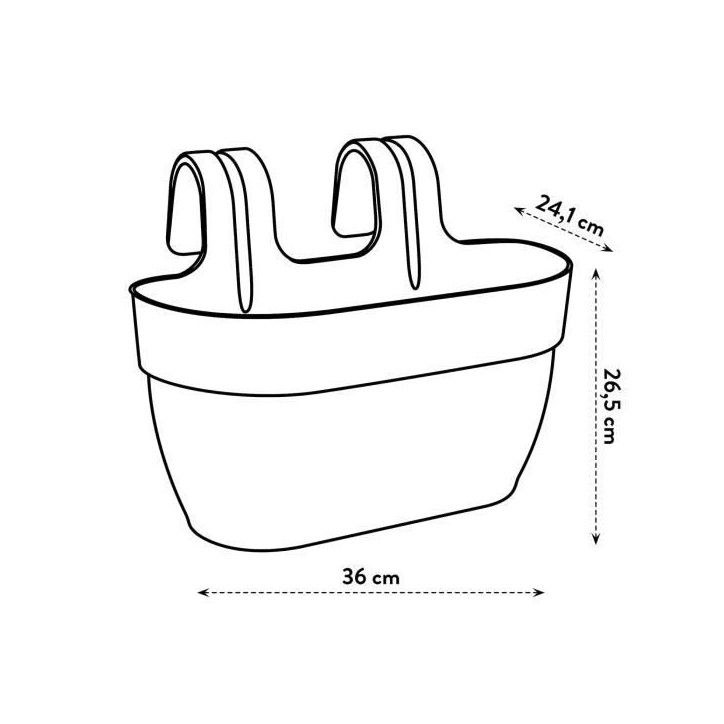 ELHO Balconniere Vibia Campana Easy Hanger Medium - L 24.1 x W 36 x H 26.5 cm - Jaune miel - Avec réserve d'eau ELHO Balconniere Vibia Campana Easy Hanger Medium - L 24.1 x W 36 x H 26.5 cm - Jaune miel - Avec réserve d'eau