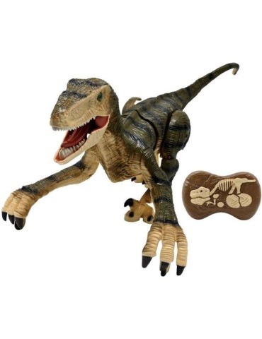 Dinosaure de simulation télécommandé - LEXIBOOK - Velociraptor 45 cm - Mouvements articulés - Effets lumineux - Sons de rugi