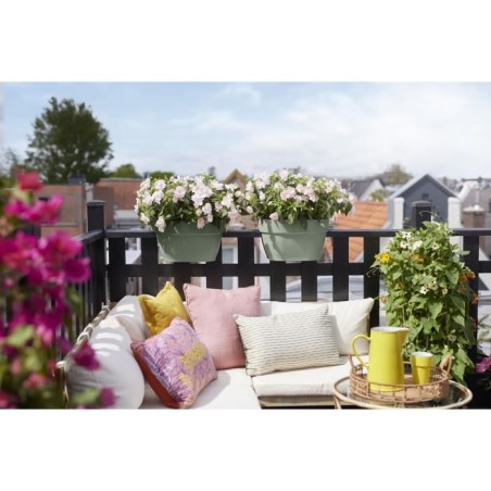 ELHO Pot de fleurs/Balconniere Vibia Campana Flower Bridge - Balcon extérieur - L 26 x W 39 x H 22 cm - Vert Pistache