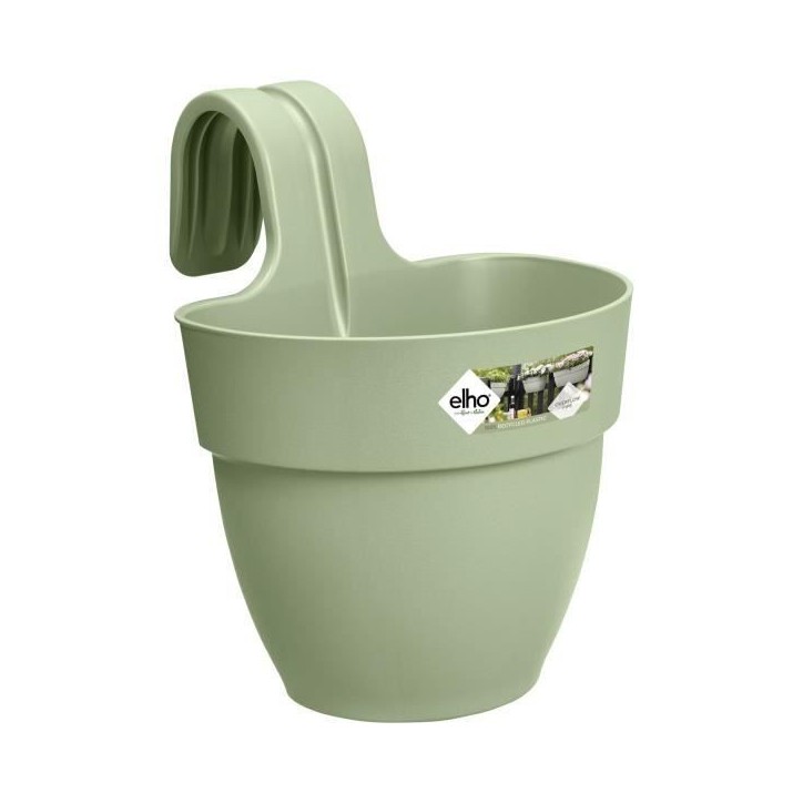 ELHO Pot de fleurs balcon Vibia Campana Easy Hanger Small - 24,1 x 20,5 x H26,5 cm - Vert Pistache - Balcon extérieur ELHO Pot de fleurs balcon Vibia Campana Easy Hanger Small - 24,1 x 20,5 x H26,5 cm - Vert Pistache - Balcon extérieur