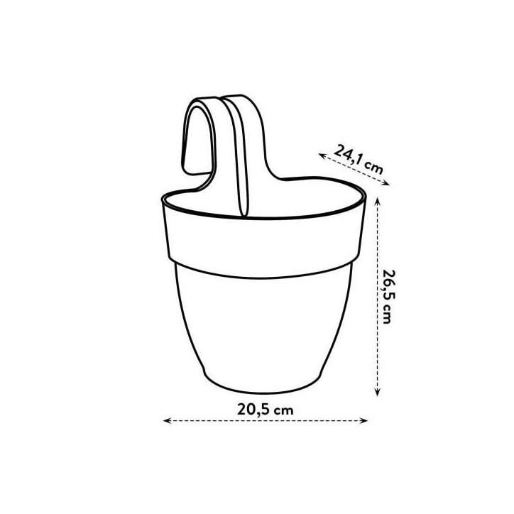 ELHO Pot de fleurs balcon Vibia Campana Easy Hanger Small - 24,1 x 20,5 x H26,5 cm - Vert Pistache - Balcon extérieur ELHO Pot de fleurs balcon Vibia Campana Easy Hanger Small - 24,1 x 20,5 x H26,5 cm - Vert Pistache - Balcon extérieur