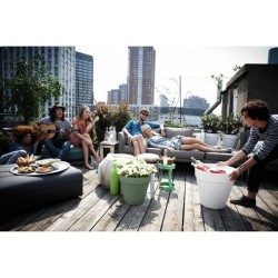 ELHO Pot de fleurs Rond LOFT URBAN - Plastique - Percé - Réservoir -