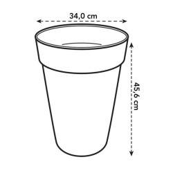 ELHO Pot de fleurs Loft Urban rond Haut - Ø 34 x H 45 cm - Extérieur