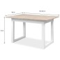 Table a manger extensible Houston - 160-200 x 75 x 90 cm - Plateau effet travertin - 1 extension inclue - 10 personnes