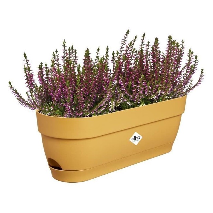 ELHO Balconniere ovale Vibia Campana - Plastique - Réservoir - 50 x 18,2 H 17 cm - Jaune Miel ELHO Balconniere ovale Vibia Campana - Plastique - Réservoir - 50 x 18,2 H 17 cm - Jaune Miel