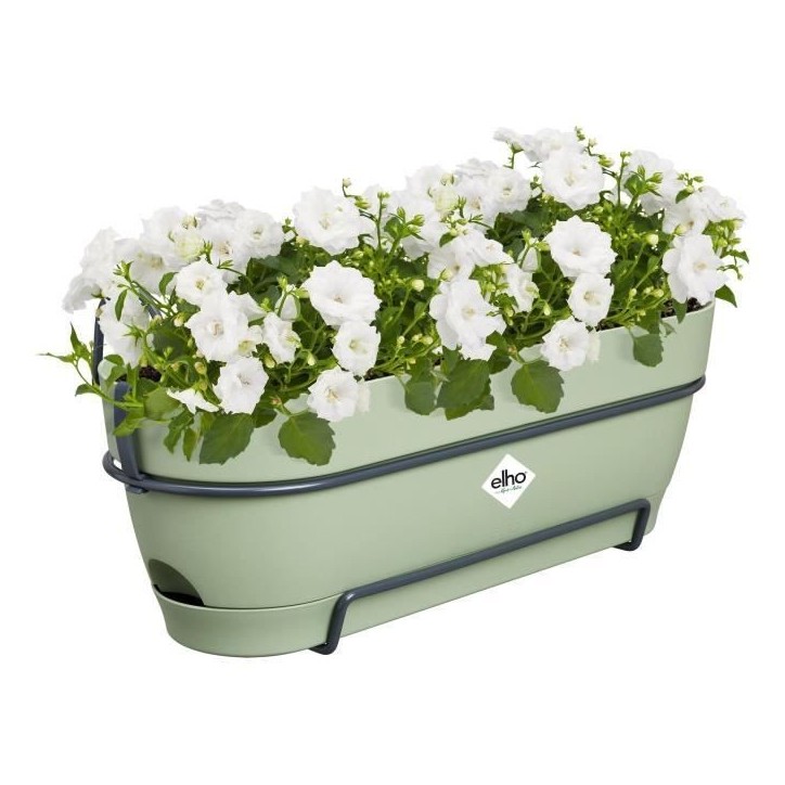 Elho Balconniere Vibia Campana Allin1 50 - L 50 x W 26 x H 17 cm - Balcon - 100% recyclé - Vert